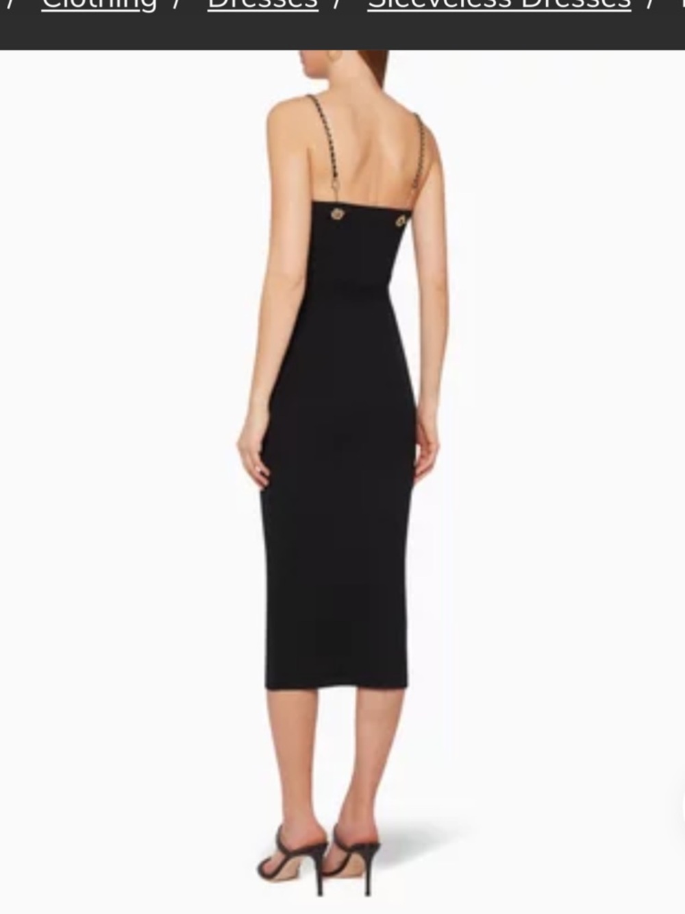 Jonathan Simkhai Black Chain-Strap Midi Dress
